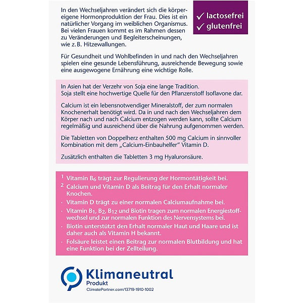 Doppelherz Aktiv-Meno Soja-Isoflavone + Calcium + Vitamin D3 Tabletten 30 St., 52,1 g
