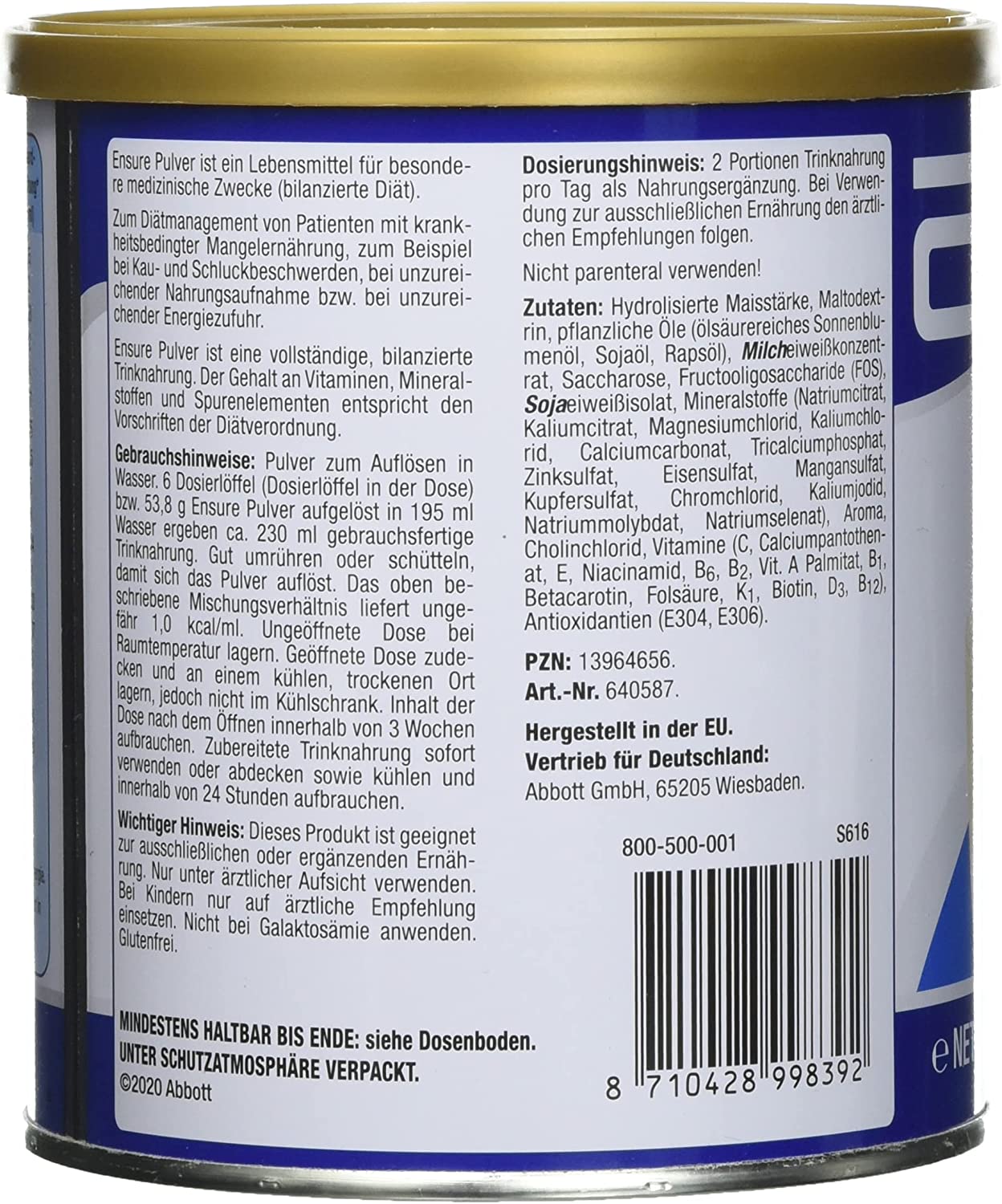 Ensure Vanille Milchpulver 400G