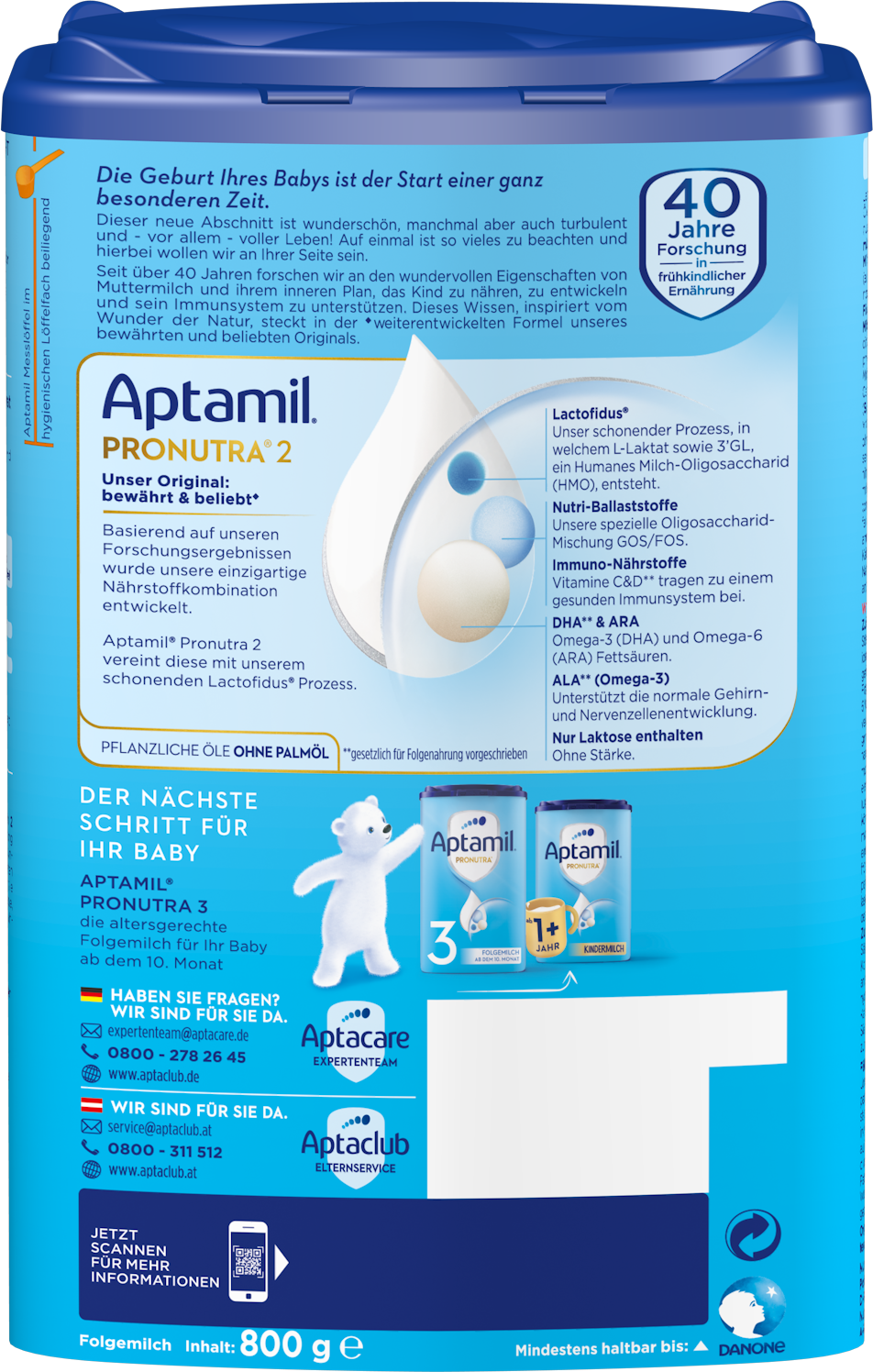 Aptamil Pronutra Folgemilch 2 nach dem 6. Monat, 800G