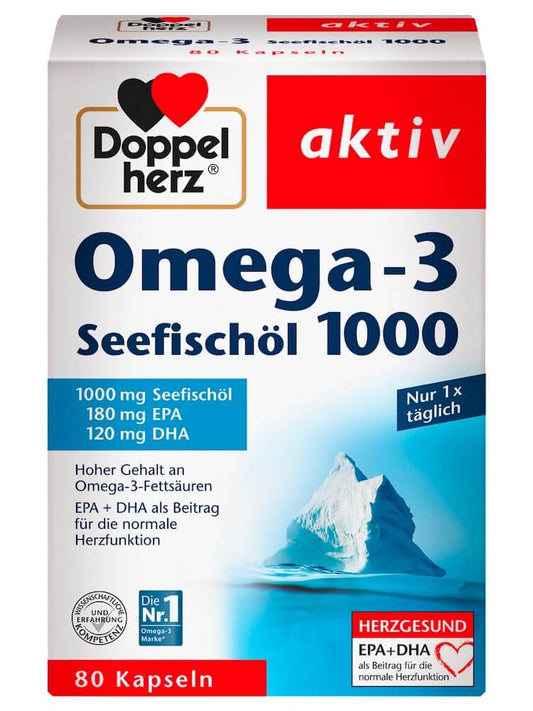 Doppelherz aktiv Omega-3 Seefischöl 1000 116,5 g 80 Kapseln