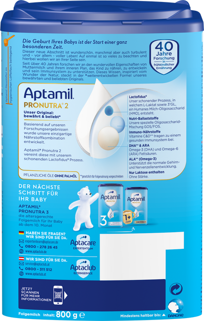 Aptamil Pronutra Folgemilch 2 nach dem 6. Monat, 800G
